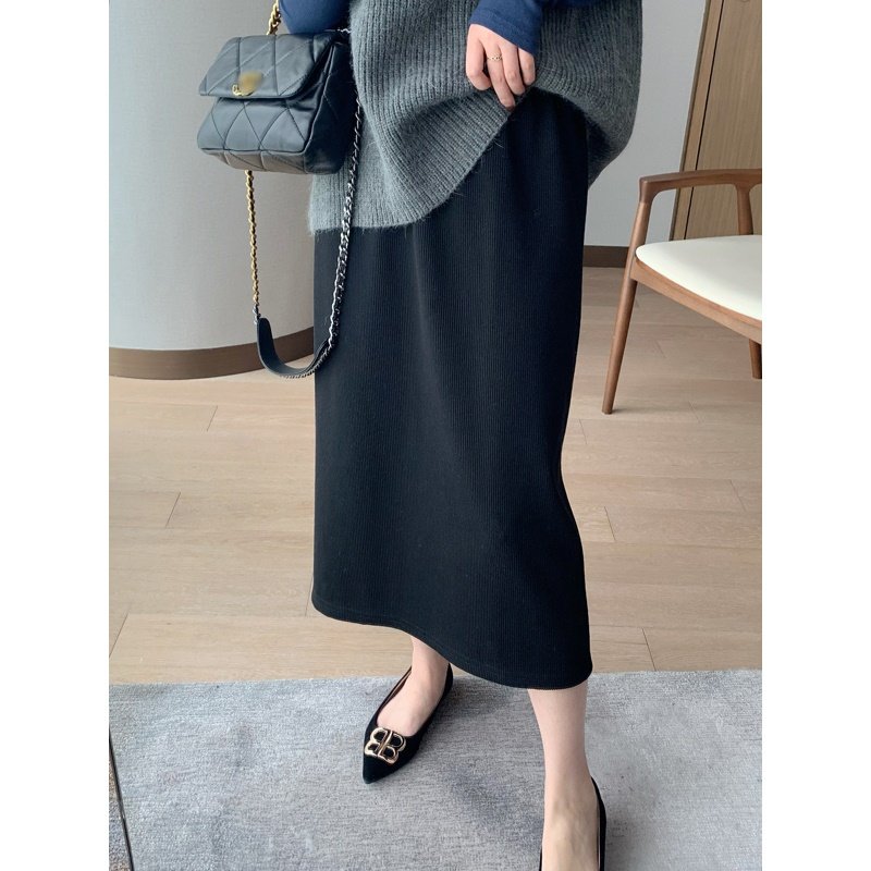 21秋冬加厚针织直筒包臀显瘦外穿长款半身裙高腰显瘦开叉一步裙女,女装/女士精品,半身裙,淘宝优惠券,粉丝福利购,淘宝优惠卷