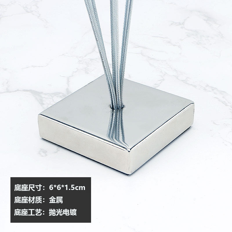 金属方形8支桌面便签夹立式照片夹留言夹标签夹银色名片夹便条夹