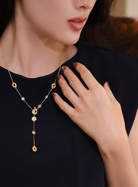 《黄油曲奇》复古设计高级感小众精致天然珍珠纯银毛衣项链女秋冬