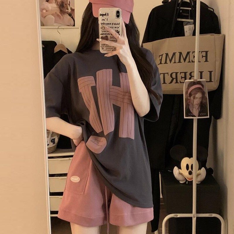 纯棉短袖短裤运动套装女夏季宽松显瘦学生网红时尚休闲两件套跑步,女装/女士精品,休闲运动套装,淘宝优惠券,粉丝福利购,淘宝优惠卷