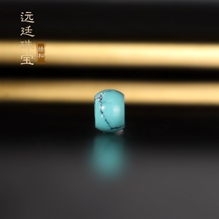 原矿天然绿松石隔珠5.8x4mm 大孔珠高瓷湖北十堰绿松散珠隔片配珠