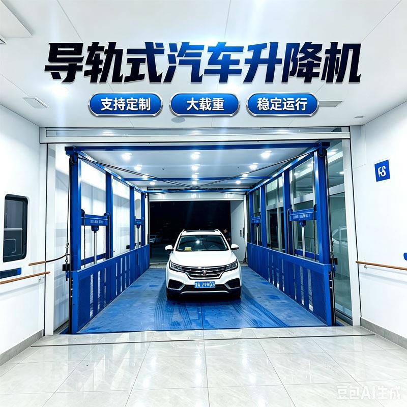 导轨式升降平台二层汽车升降机导轨链条式5吨10吨汽车升降平台