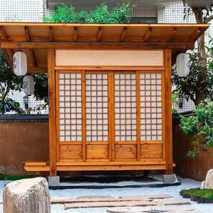 防腐木户外小木屋庭院室外茶室造景网屋别墅农家乐茅草木屋