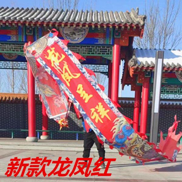 广场舞中老年人男女中国健身龙甩彩带塑料钢架龙头表演道具
