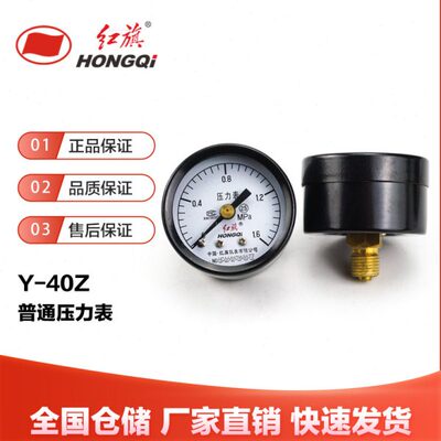 -2.5水螺纹M10.1*不mpa0级气压表红旗轴带边Z6Y-1向40压力表仪表