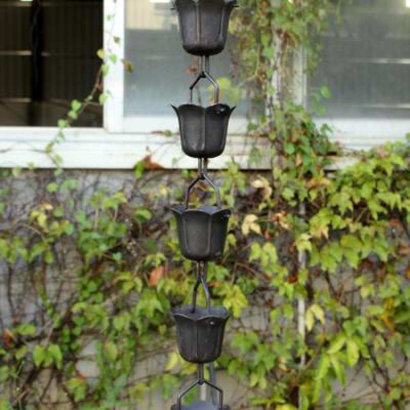 落水雨炼紫铜排水管牵牛花铜本色覆D古做旧枪黑别墅庭院阳光房花