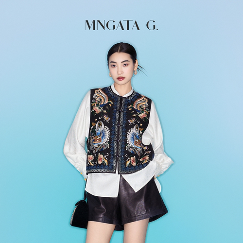 MNGATA G./曼加塔【香云纱·龙凤穿莲】新中式琥珀流光马甲