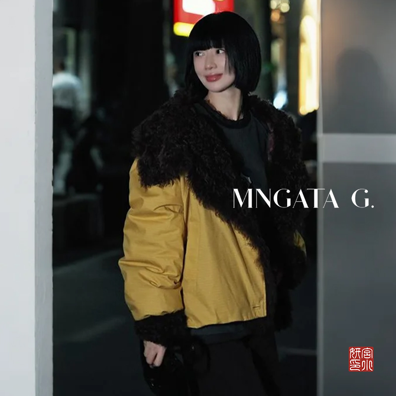 MNGATA G./曼加塔【白鹅绒·大黄蜂】纯棉羊毛皮派克服外套