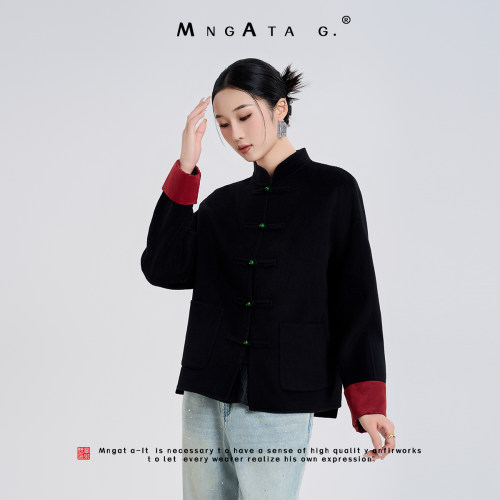 MNGATA G./曼加塔【胭脂海棠】新中式桑蚕丝绵羊毛秋冬外套