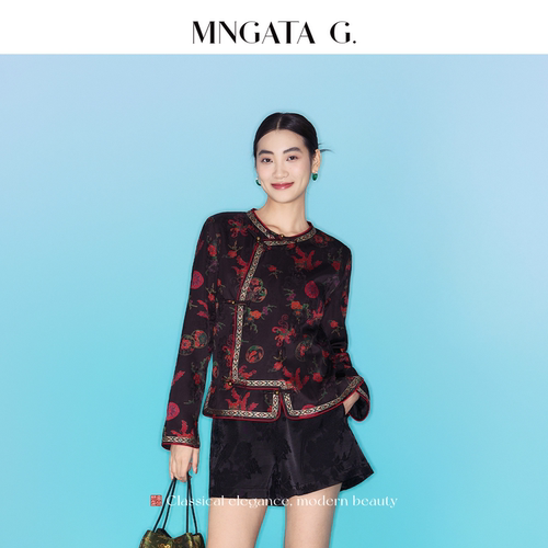 MNGATA G./曼加塔【丹枫灼月】新中式穿搭中国风圆领百搭外套