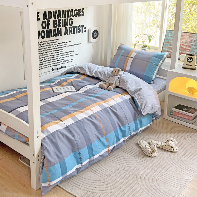 全棉大学生宿舍单人床三件套纯棉床单被套床褥六件套一整套上下铺