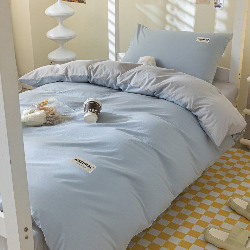 2024新款纯棉学生宿舍三件套大学生寝室全棉床单被套床垫套床笠款