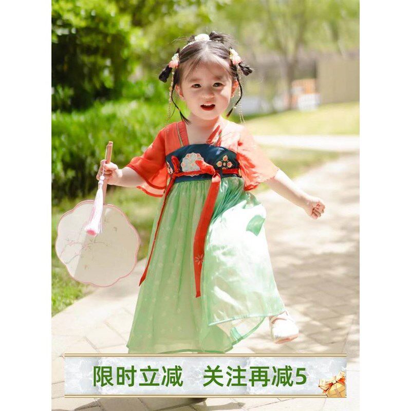 汉服女童日常连衣裙洋气小童古装汉服