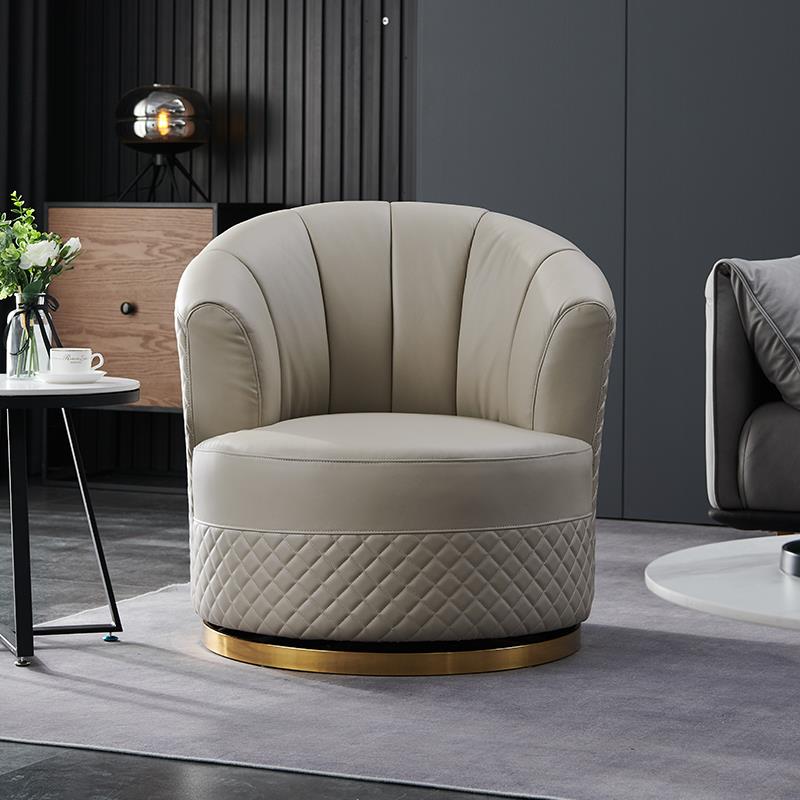 意式沙发椅旋转单椅小户型客厅单人沙发北欧设计师休闲单人沙发椅