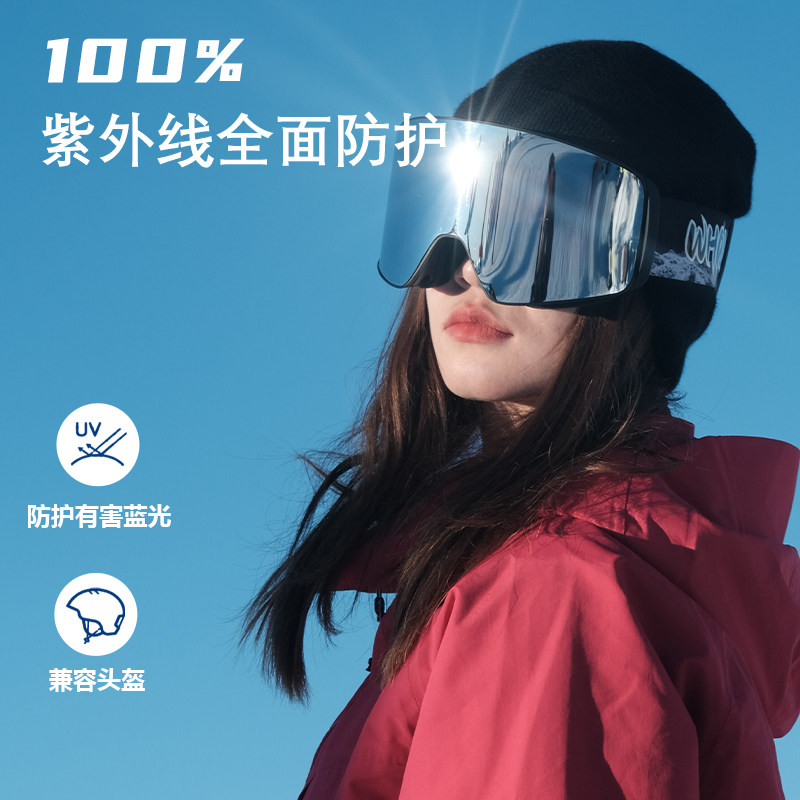鲸鱼磁吸双层滑雪镜高清护目眼镜