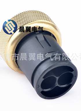 黑色2孔国产连接器防水接插件连接器100283-1
