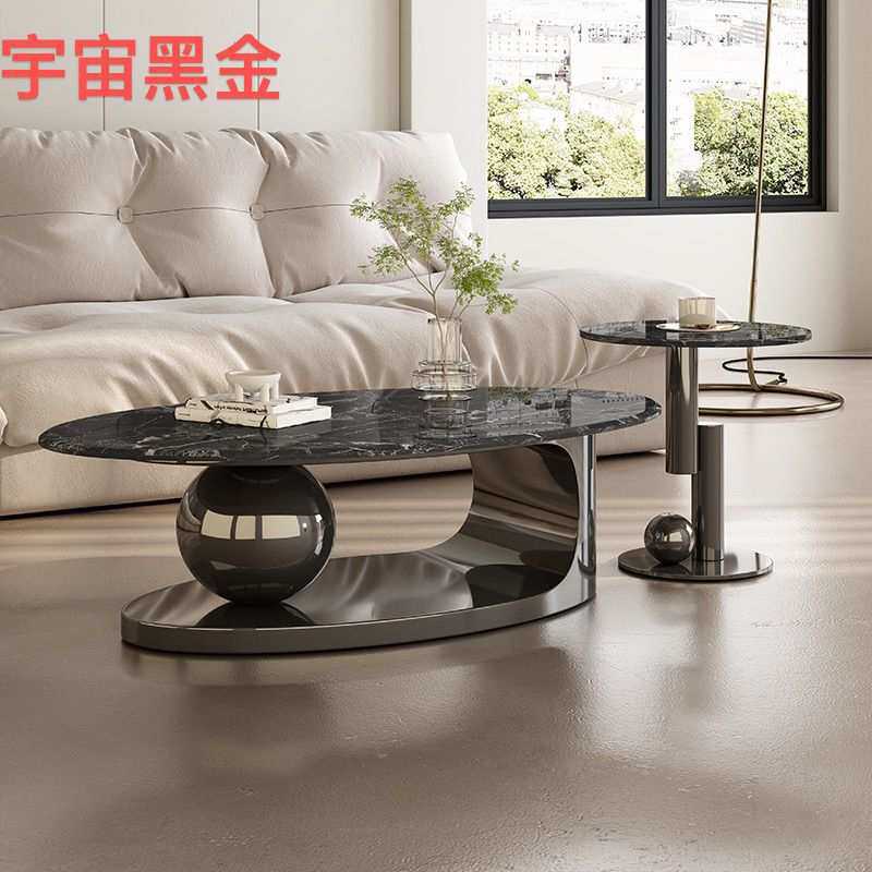 意式轻奢微晶石茶几组合家具简约现代客厅小户型茶几家用客厅