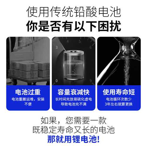 磷酸铁锂电池12V100AH光伏储能房车叉车后备电源铅酸改锂电池组