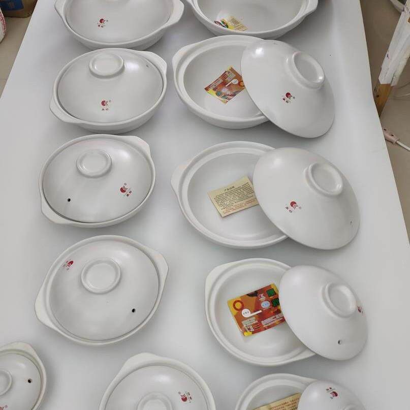 沙鸡小砂锅陶瓷酒店浅口明档高温摆盘白色黄焖煲仔饭商家陶土单底