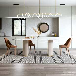 岩板餐桌轻奢风家用小户型大理石长方形现代简约伸缩折叠饭桌椅子