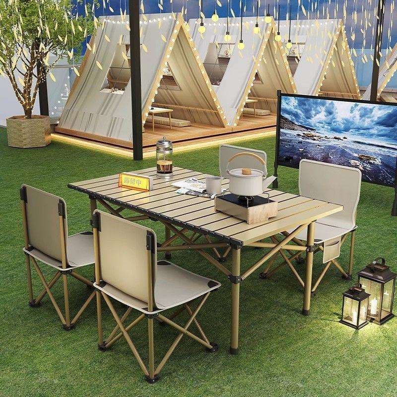 户外折叠桌椅套装便携式露营野餐蛋卷家用摆摊自驾游桌子烧烤椅子