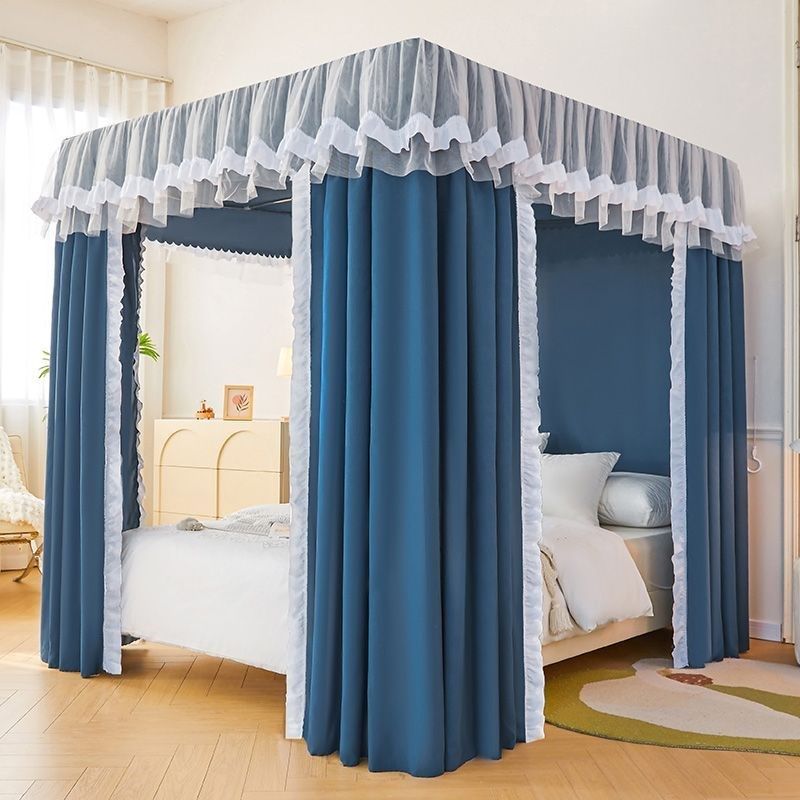 2023新款纯色遮光床幔床帘公主蚊帐封闭一体式卧室防尘双人床家用,床上用品,蚊帐,淘宝优惠券,粉丝福利购,淘宝优惠卷