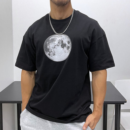 阔版显壮!230克重磅落肩小领口纯棉优良成衣宽松全棉短袖T恤潮男