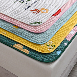 纯棉防水隔尿床垫全棉夹棉床护垫儿童老人尿失禁水洗防滑固定软垫