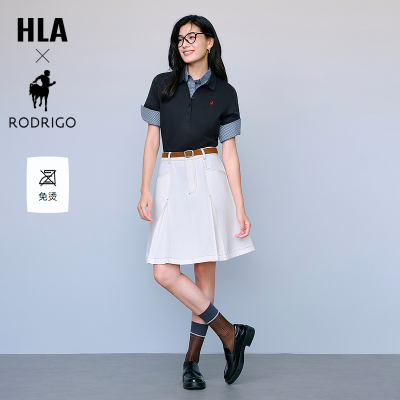 HLA/海澜之家轻商务洛德利格联名POLO衫26春夏新免烫纯棉短袖女装