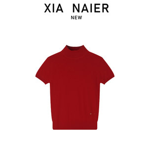 【小夏推荐 100全羊毛】打底衫女内搭显瘦半高领短袖I3293-UG1