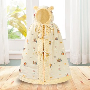 婴儿披风斗篷可伸手秋冬加厚儿童冬天外出挡风被抱宝宝防风衣外套