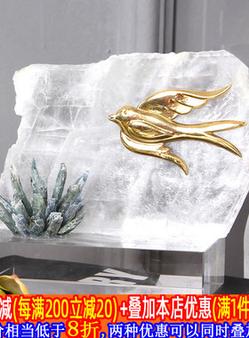 样板房客厅电视柜燕子报春摆件北欧式摆设后现代轻奢软装家居饰品