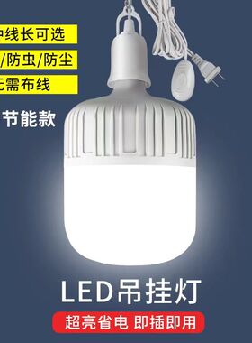床头吊线灯卧室小吊灯主卧阳台走廊过道带线灯泡免布线现代简约