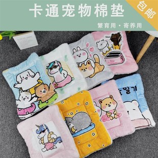 卡通印花宠物垫秋冬毛绒垫子猫狗通用小宠垫子法兰绒寄养垫