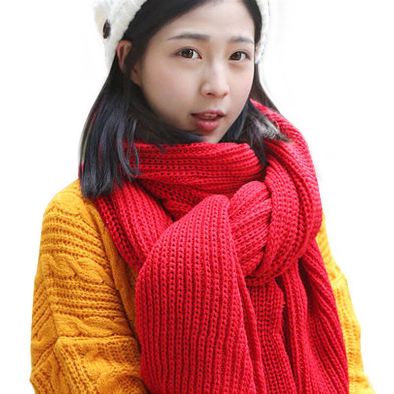 韩版毛线围巾女冬季百搭加厚保暖围脖秋冬情侣黑色针织男士围巾