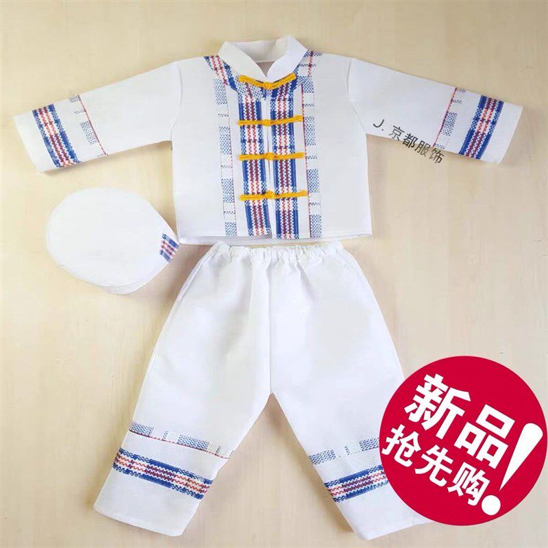 儿童少数民族环保服手工制作塑料袋男童幼儿园环保时装走秀表演服