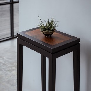 野木1978几何花几油画角几花架侘寂风新中式 实木禅意茶室孤品艺术