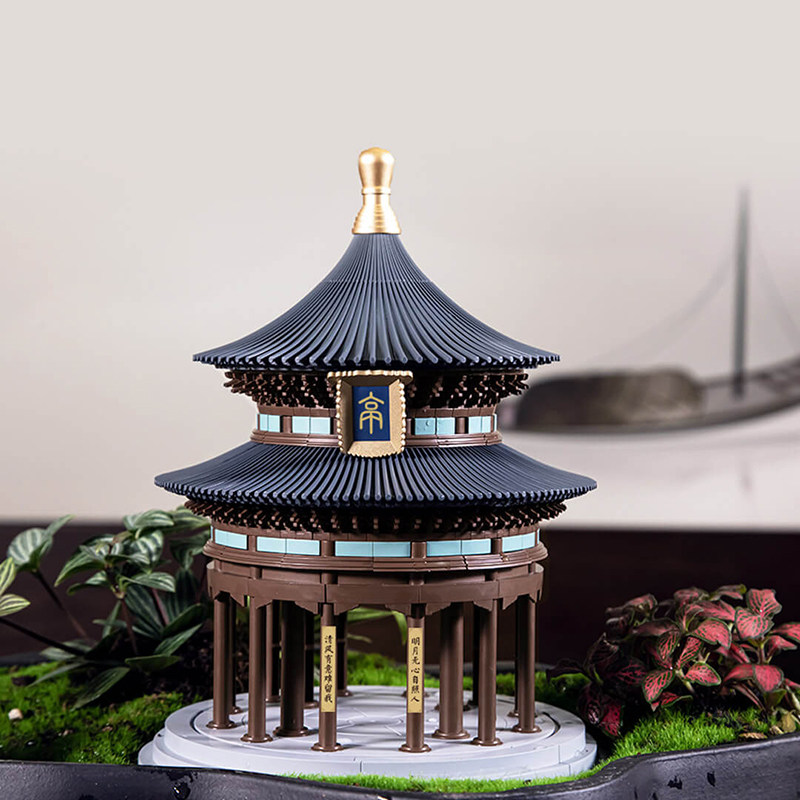 千年榫营造积木重檐亭中国古典建筑榫卯拼插积木桌面摆件模型,玩具/童车/益智/积木/模型,普通塑料积木,淘宝优惠券,粉丝福利购,淘宝优惠卷