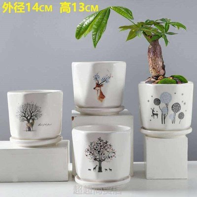 性价大托北白简带意瓷盆色家特多创清高风盘约仓用欧花格个陶z档