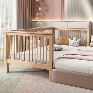 定制儿童床带护栏小床婴儿男孩公主床单人床边床加U宽拼接大床榉