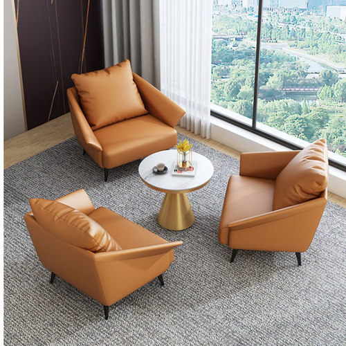 售楼处售楼部一桌4椅休息区酒店小圆桌洽谈接待沙发洽谈桌椅组合