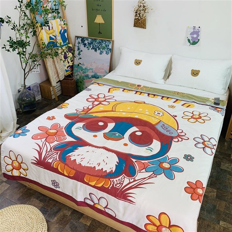 纯棉纱布毛巾被盖毯简约春夏单人午睡休闲空调毯加厚款,床上用品,床盖,淘宝优惠券,粉丝福利购,淘宝优惠卷