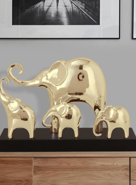 现代简约招财大象电视柜办公室酒柜家居软装饰品摆件乔迁开业送礼