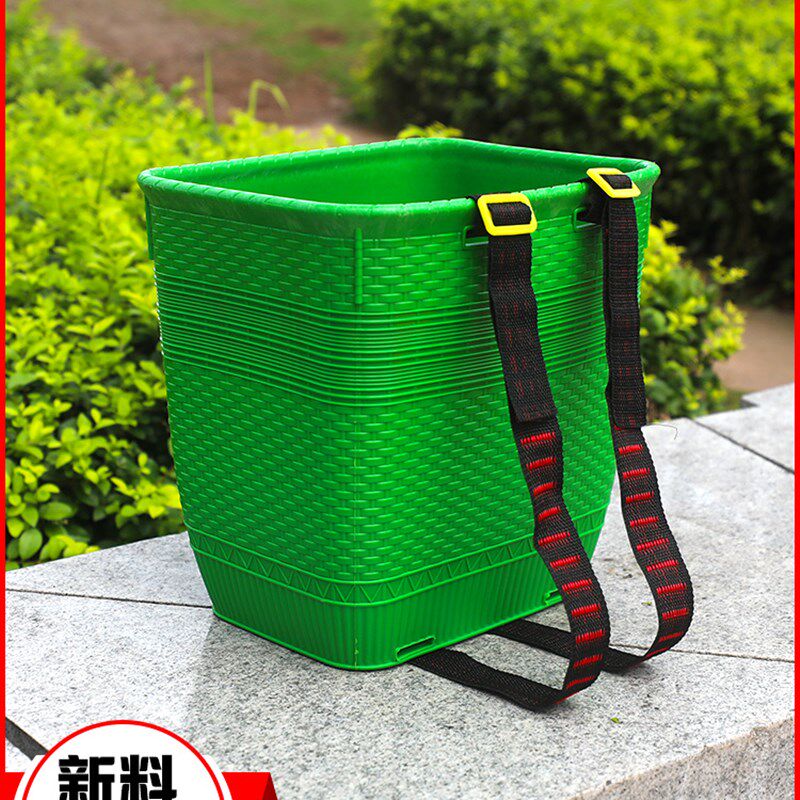 背娃背篓双肩熟胶塑料背筐篼农用户外采摘赶集买菜钓鱼耐摔不漏水
