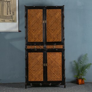 新中式筇竹家具茶棚竹博古架茶室书柜多功能置物架书柜书架收纳