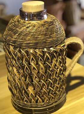 特色手工暖瓶竹编热水壶家用复古暖水壶老式开水瓶茶室保温瓶非遗