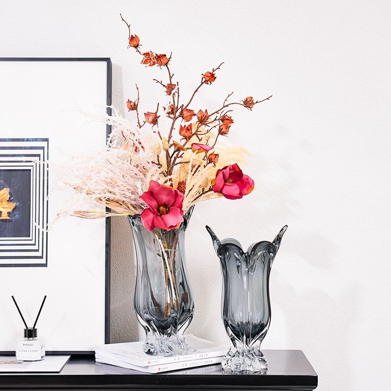 高级灰琉璃花瓶收纳盘水果盘高端客厅茶几餐厅样板房桌面插花花器,家居饰品,果盘/果篓,淘宝优惠券,粉丝福利购,淘宝优惠卷