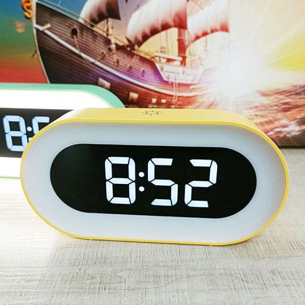 数字电子床头闹钟表充电多功能儿童夜光灯喂奶灯静音伴睡小夜灯
