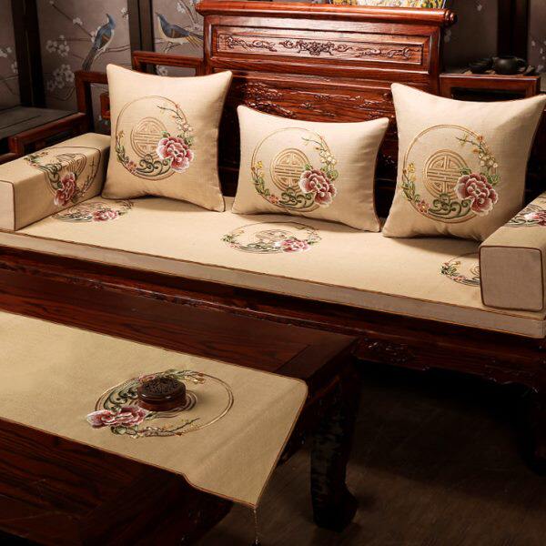 新款中式沙发垫坐垫坐垫套定制罗汉床加厚实木罩2023年座椅垫高档