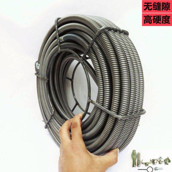 电锤电钻疏通下水道弹簧疏通机硬弹簧钢丝搅鞭专业疏通弹簧工具